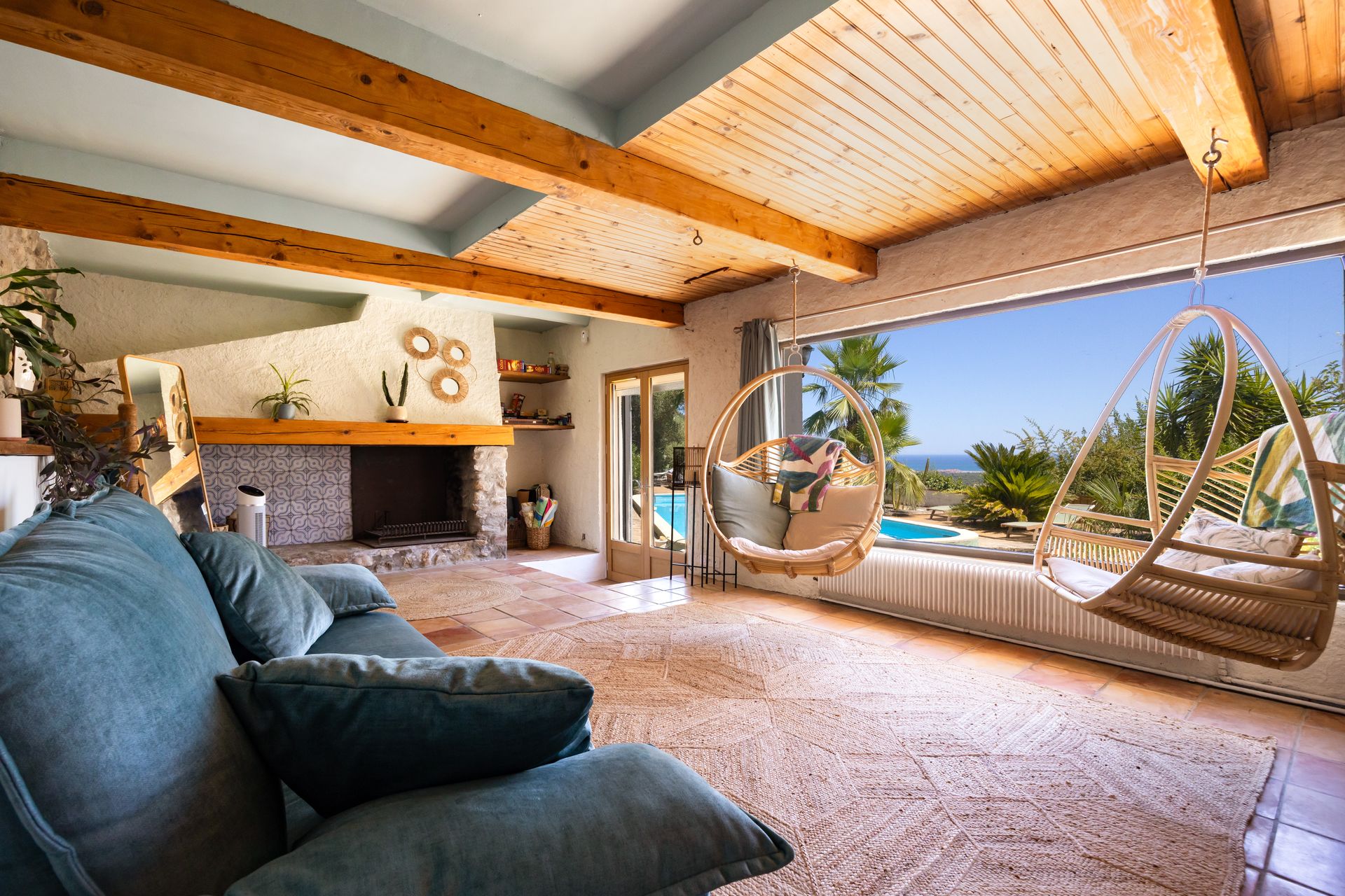 Living room with Mediterranean view